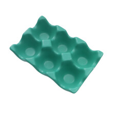 6 Grids Ceramic Egg Holder Anti-Slip Refrigerator Storage Box Green