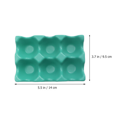 6 Grids Ceramic Egg Holder Anti-Slip Refrigerator Storage Box Green 1