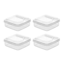4Pcs Cheese Slice Storage Cases Butter Boxes Fruit Containers