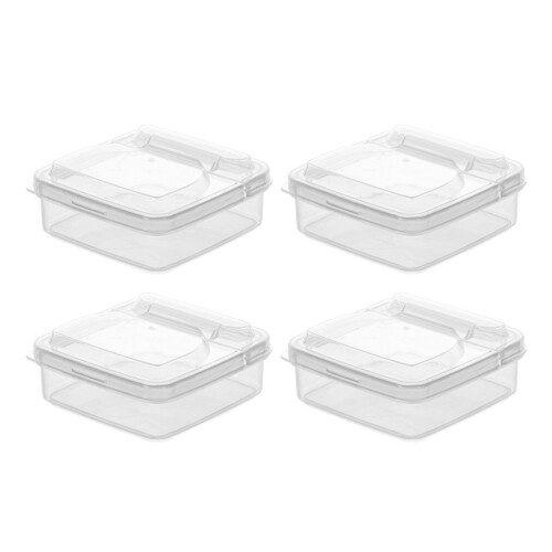 4Pcs Cheese Slice Storage Cases Butter Boxes Fruit Containers