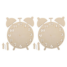 2 Sets Diy Wooden Clock Kit Puzzle For Kids Home Decor