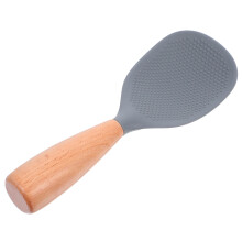 5Pcs Silicone Paddle With Wooden Handle Rice Spoon For Rice Cooker