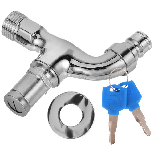 2 Sets Outdoor Faucet Single Handle With Lock Key 2