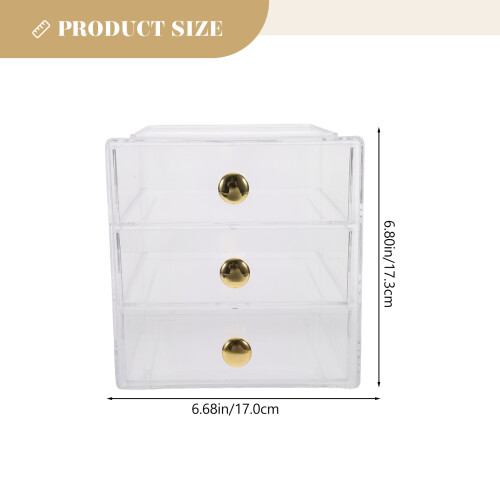 Drawer Type Storage Box Multi Layer Stackable Tabletop Organizer Clear 2