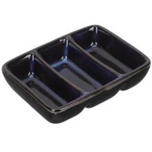 3Pcs Soy Sauce Dip Bowl Divided For Hotel Restaurant