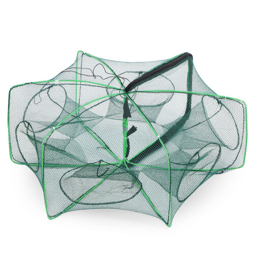 3Pcs Fish Trap: 6-Hole Foldable Net For Shrimp And Fish 2