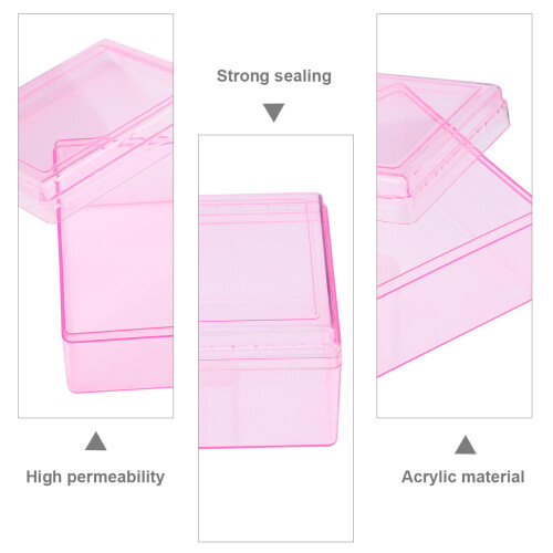 6Pcs Wedding Candy Boxes Square Plastic Gift Case Party Supplies Pink 2