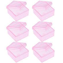 6Pcs Wedding Candy Boxes Square Plastic Gift Case Party Supplies Pink