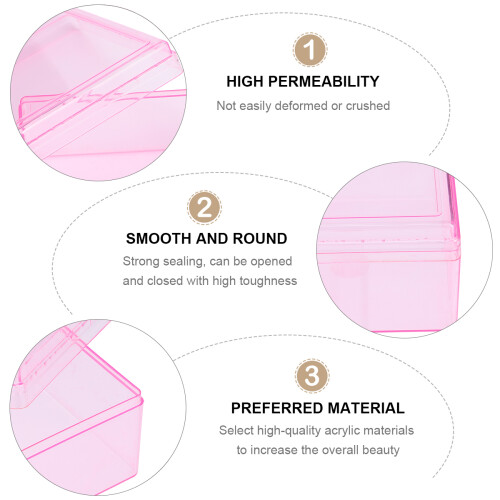 6Pcs Wedding Candy Boxes Square Plastic Gift Case Party Supplies Pink 1