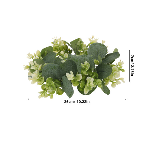 5Pcs Mini Eucalyptus Wreath For Candle Rings Table And Door Decor 1
