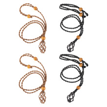 4pcs woven necklace cord with stone holder for crystal pendant