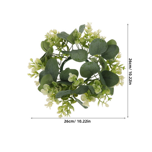 5Pcs Mini Eucalyptus Wreath For Candle Rings Table And Door Decor 2