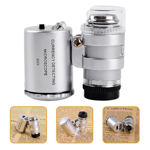 Currency Detecting Microscope 60x Mini Pocket With Led Light 2