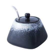 2Pcs Simple Ceramic Sugar Bowl Salt Pot Pepper Storage Jar For Kitchen
