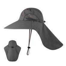 1Fishing Cap Zonbescherming Met - En Oorbescherming Donkergrijs