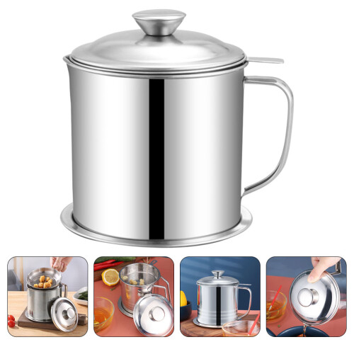 1Pc Oil Storage Bottle Stainless Steel Kitchen Container 2