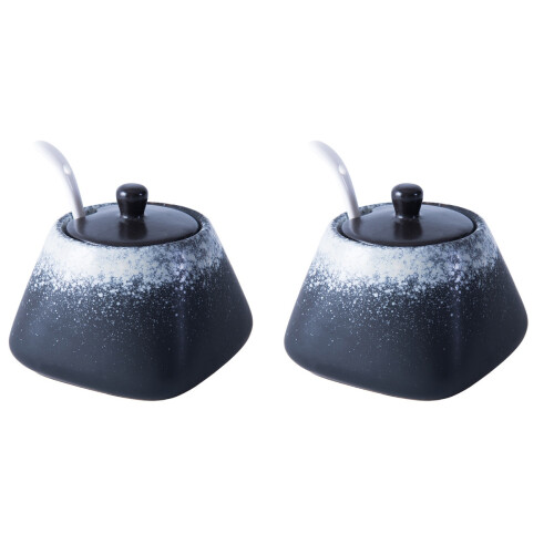 2Pcs Simple Ceramic Sugar Bowl Salt Pot Pepper Storage Jar For Kitchen 2