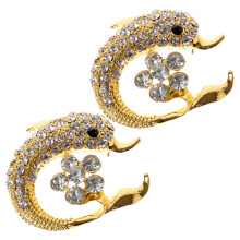 6 Pcs Rhinestone Dolphin Brooch Women Fashion Jewelry Pin