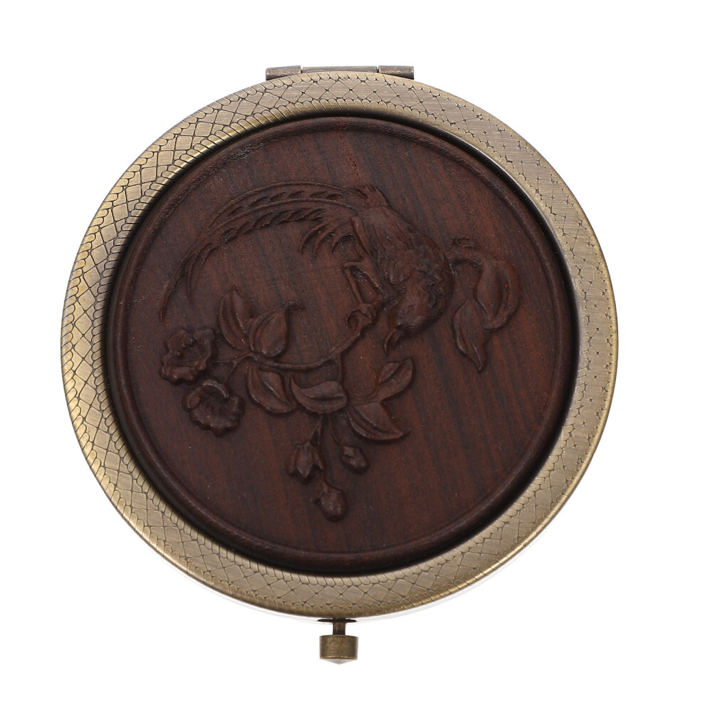 Villcase 5Pcs Foldable Makeup Mirror Wooden Antique Small Double-Sided Glass