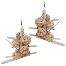 6 Pcs Wooden Swing Climbing Ladder Biting Toy For Parrot Pet Supplies