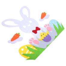 2Pcs Easter Bunny And Egg Nonwovens Window Decor For Spring Holiday