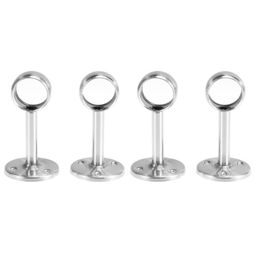 4 Pcs Round Stainless Steel Closet Pole Socket Bracket For 25Mm Rod 1