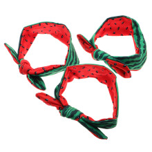 6 Pcs Baby Elastic Headbands With Bow And Bunny Ears Watermelon Design