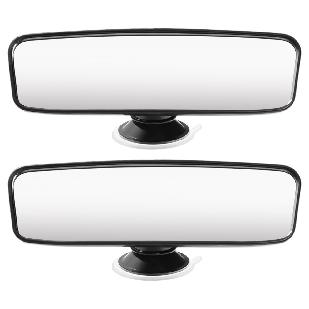 2Pcs Universal Adjustable Rear View Mirror With Suction Cup Black Villcase