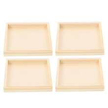 8 Pcs Wooden Nested Blocks Trays Square Puzzle Storage