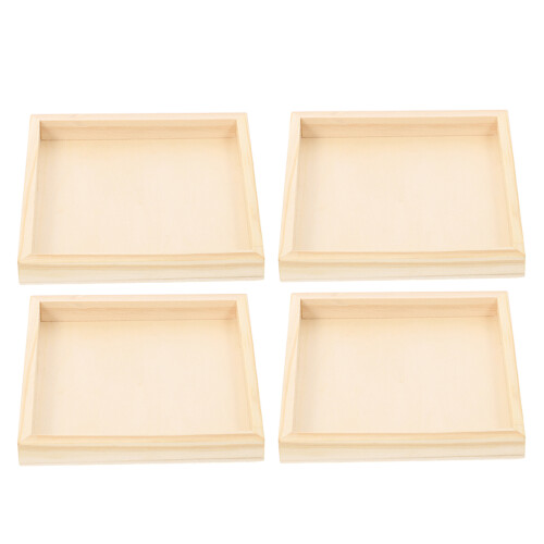 8 Pcs Wooden Nested Blocks Trays Square Puzzle Storage