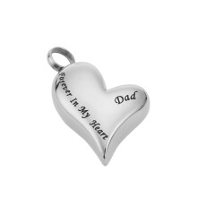 2Pcs Dad Heart Cremation Ash Urn Pendant Necklace
