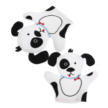 2Pcs Kids Shower Gloves Cartoon Dog Bath Mitt Scrubber For Children