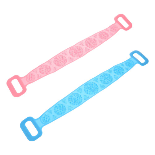 4 Pcs Long Silicone Bath Towel Shower Back Exfoliating Belt 1