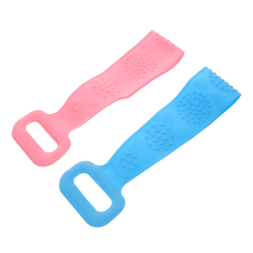 4 Pcs Long Silicone Bath Towel Shower Back Exfoliating Belt 2