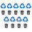 3 Sets Trash Can Recycle Stickers Waste Sorting Decals 1