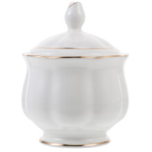 Ceramic Sugar Bowl With Lid Serving Plate Condiment Jar