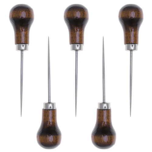 5pcs wooden scratch awls for hand sewing craft tools