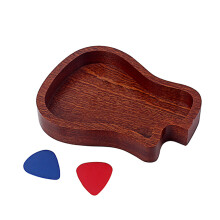 3Pcs Wooden Guitar Pick Holder Storage Box With 2 Picks