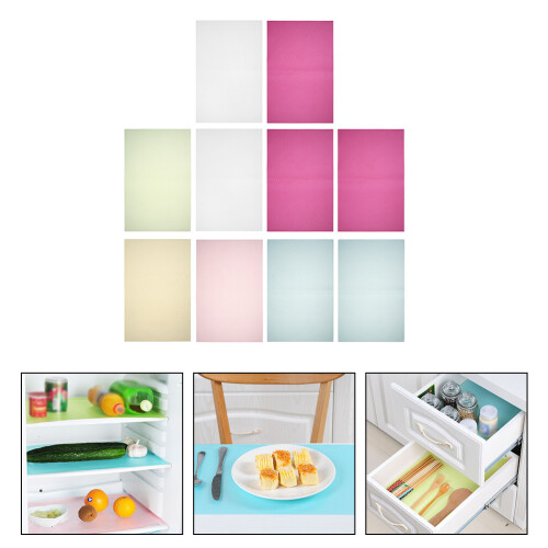 10Pcs Refrigerator Mats Non-Slip Drawer Liners Mixed Colors 1