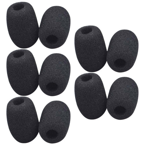 20Pcs Black Microphone Windscreen Sponge Covers for Lapel Headset Mics