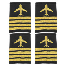 2 Pairs Pilot Uniform Epaulets With Stripes For Cosplay Performance