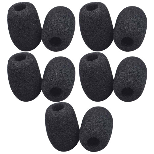 20Pcs Black Microphone Windscreen Sponge Covers for Lapel Headset Mics 2