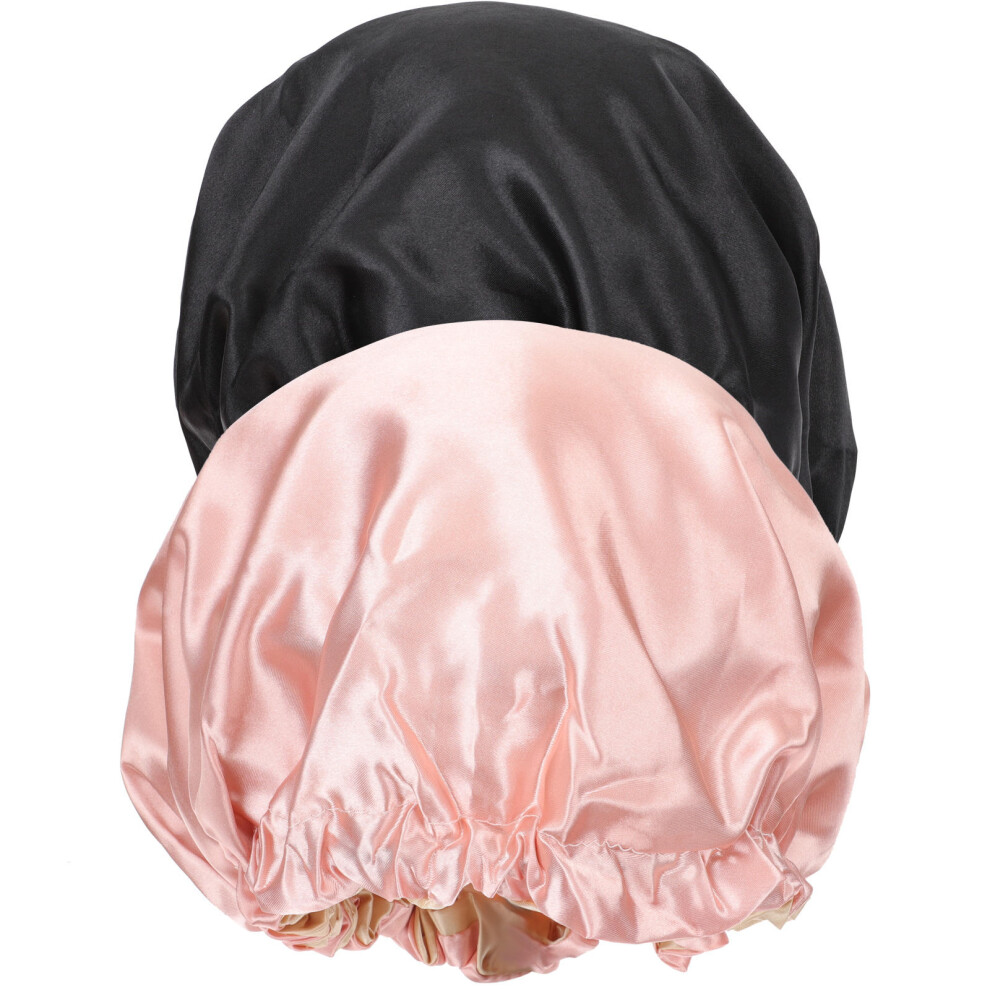 Vaguelly 10 Pcs Women Satin Bonnet Sleeping Hat Bathing Hair Protector