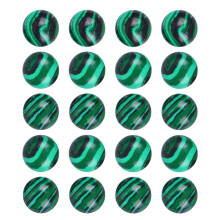 40 Pcs 14mm Malachite Time Sticker Glass For Jewelry Making