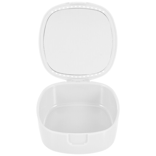 3Pcs Denture Box With Mirror Storage Container Travel Case Vent Hole 1