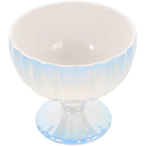 4Pcs Ceramic Ice Cream Cup High Base Dessert Yogurt Salad Bowl 2