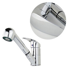 2Pcs Copper Brushed Sink Faucet With Single Handle Pull Down Sprayer