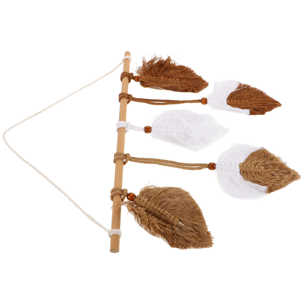 Happyyami 5Pcs Macrame Wall Hanging Boho Woven Tapestry Leaf Decor