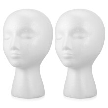 6 Pcs Head Model Wig Hat Scarf Display Stand For Store Salon White