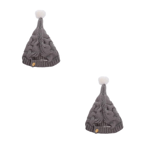 2 Pcs Woolen Knitted Winter Hat For Kids 2